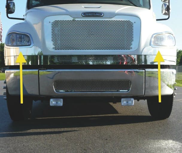 Freightliner M2 Under Headlight Trim Close Up