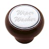 Wood Deluxe Dash Knob With Stainless Plaque - Wiper & Washer