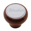 Wood Deluxe Dash Knob With Stainless Plaque - Washer