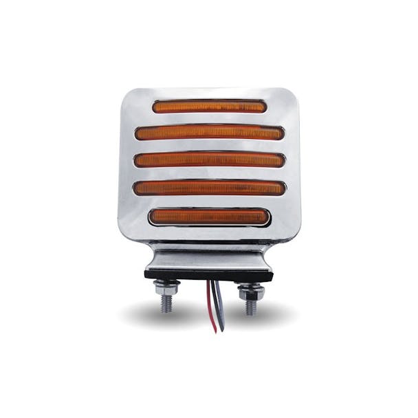 Flatline Double Face Double Post Square LED Amber Side