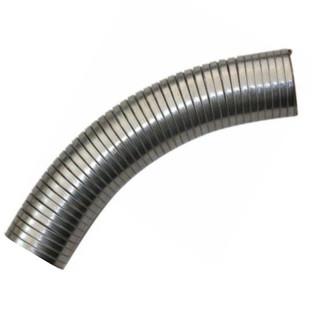 5" x 18" Stainless Steel Exhaust Flex Pipe - Curved
