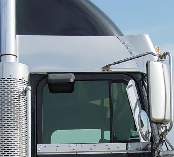 Freightliner Classic FLD Condo Above Door Stainless Trims By Roadworks