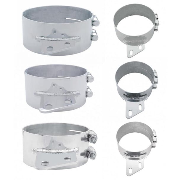 Peterbilt Wide Band Angled Exhaust Clamp Stainless Steel