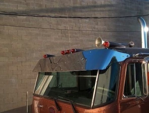 Peterbilt 352 13" Drop Visor 16 Gauge Stainless Steel