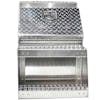 18" Diamond Plate Aluminum Saddle Tool Box With Step - front