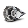 Chrome Front Hub Cover With Pointed Removable Hubcap - Nut Cover Side