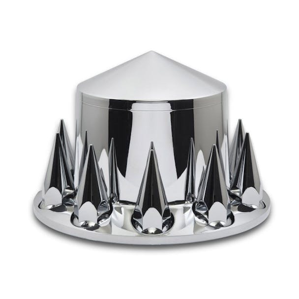 Chrome Rear Hub Cover With Pointed Removable Hubcap - Thumbnail