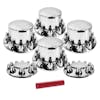 Complete Chrome Axle Cover Kit with 33mm Lug Nuts And Tool

