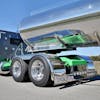 Hogebuilt Stainless Steel 143" Flanged Low Rider Full Tandem Fenders On truck