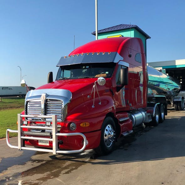 Kenworth T2000 Drop Visor Stainless Steel Angled