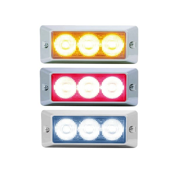 LED Strobe Warning Light With Chrome Bezel