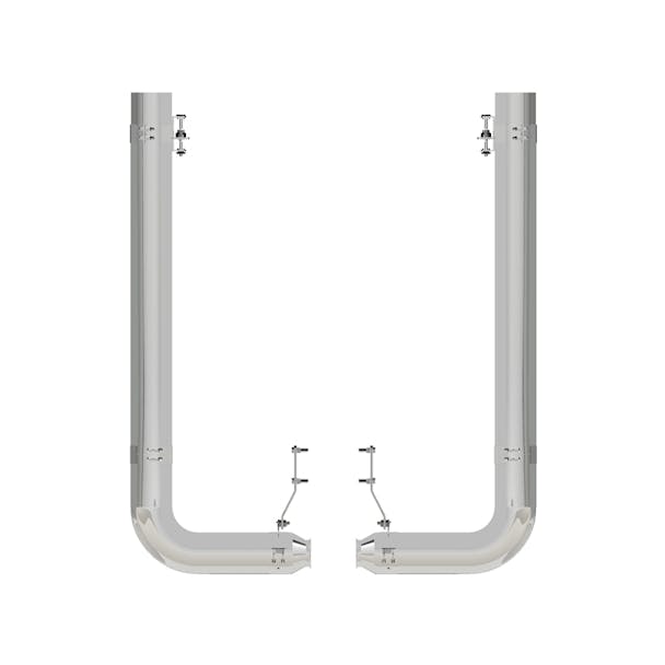 Peterbilt 389 8" Dynaflex Chrome Exhaust Kit Rod Pickett 90 Deg. Elbow