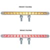 12" Double Face LED Light Bar Amber Front & Red Back (Clear Lens)