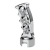 Skull Pistol Grip Gearshift Knob - Chrome Front Angled