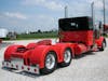 Semi Truck Fiberglass Double Hump Fender Set With Brackets Painted Red