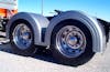 Semi Truck Fiberglass Double Hump Fender Set With Brackets Painted Silver