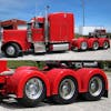 Semi Truck Fiberglass Single Axle Fender Set Painted Red
