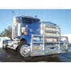 Kenworth W900L Herd Texas Bumper Grill Guard With Horizontal Bars On Blue Truck