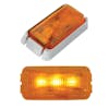 Small Rectangular Amber LED Lights With Chrome Base