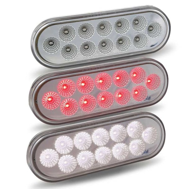 6" Oval Dual Revolution Reverse Light Combo 12 LED STT Light Styles