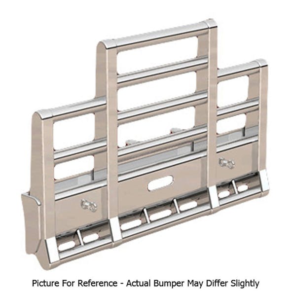 Freightliner Coronado Set Forward Axle Herd Super Road Train Bumper Grill Guard - Without Signal Lights and 2in Round Lights