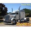 Pypes Peterbilt 359 379 6.5” Stainless Steel Chino Exhaust Kit On Grey Truck