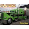 Pypes Peterbilt 359 379 6.5” Stainless Steel Chino Exhaust Kit On Green Truck