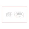 Mini Oval Button Dual Revolution Amber And White LED Marker Light Diagram