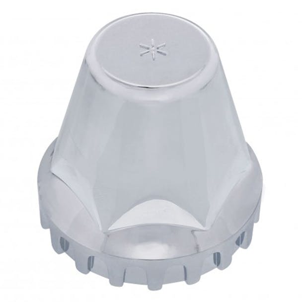 Chrome Plastic 33mm Thread On Low Rider Nut Cover Tilted