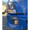 Lit Volvo VNL Blackout Projection Headlights With LED Bar 2004 & Newer Angle View Driver On Truck