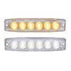 6 High Power LED Super Thin Warning Light Amber And White With Clear Lens