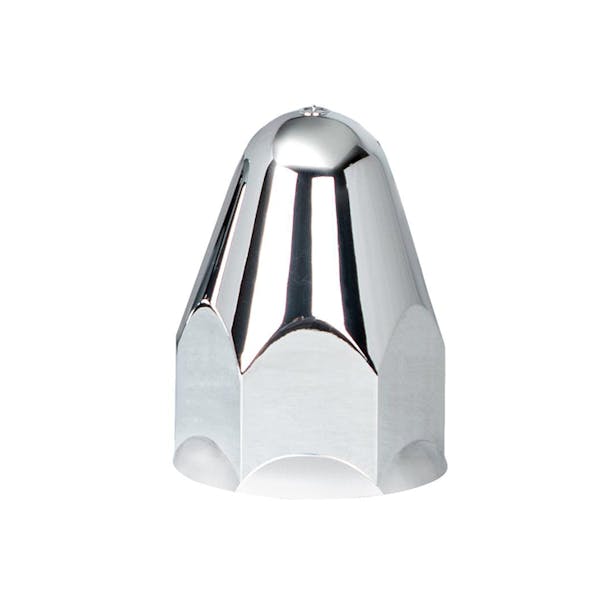 Chrome Plastic 1 1/2" Push On Slotted Bullet Nut Cover