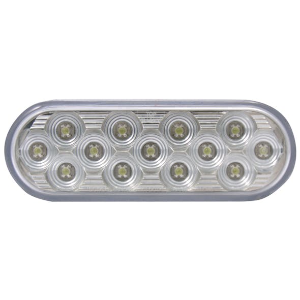 4" Oval Mirror White Back-Up LED Light