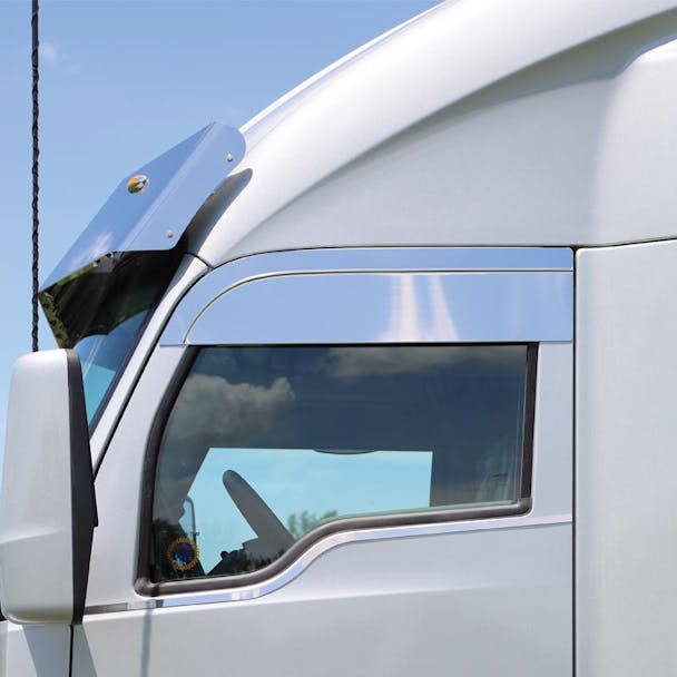 Kenworth T680 & T880 8" Chopped Style Polished Top Of Door Trim