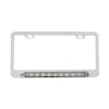 Chrome Deluxe License Plate Frame With 10 White LED 9" Light Bar Unlit