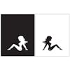 Mudflap Girl Logo Mud Flaps 24" x 30" (Black & White)