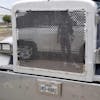 Peterbilt 379 Short Hood 430 Stainless Steel Grill With Alternating Oval Cut Outs on Truck