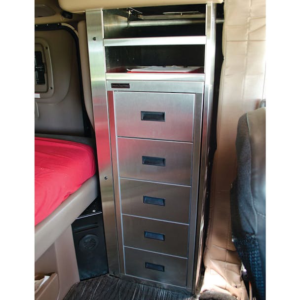Stainless Steel 5 Drawer Storage Solution With Trim Kit & 2 Shelves