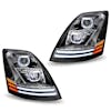 Volvo VNL Chrome Projector LED Headlight - Set