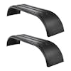 132" Black Poly Full Tandem Ribbed Fenders