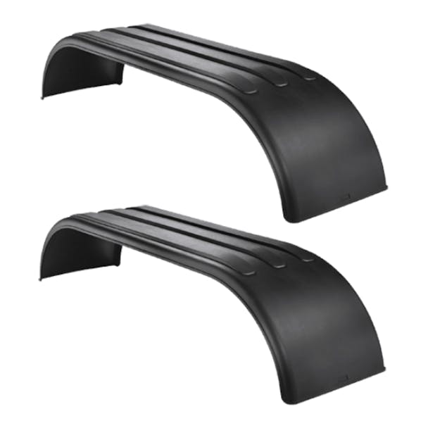132" Black Poly Full Tandem Ribbed Fenders