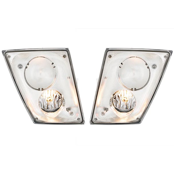 Chrome Volvo VNL Fog Light Only - Both Sides On