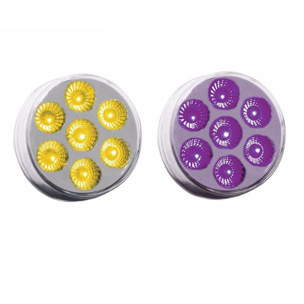 2" Round Dual Revolution Amber & Purple LED Marker Light