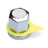 Chrome Lug Nut Cover With Yellow Indicator