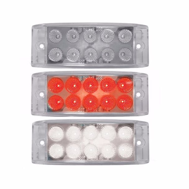 Dual Revolution Trailer Marker Light Red & White LED