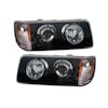 Freightliner FLD 112 120 Black And Chrome Headlights Both Sides