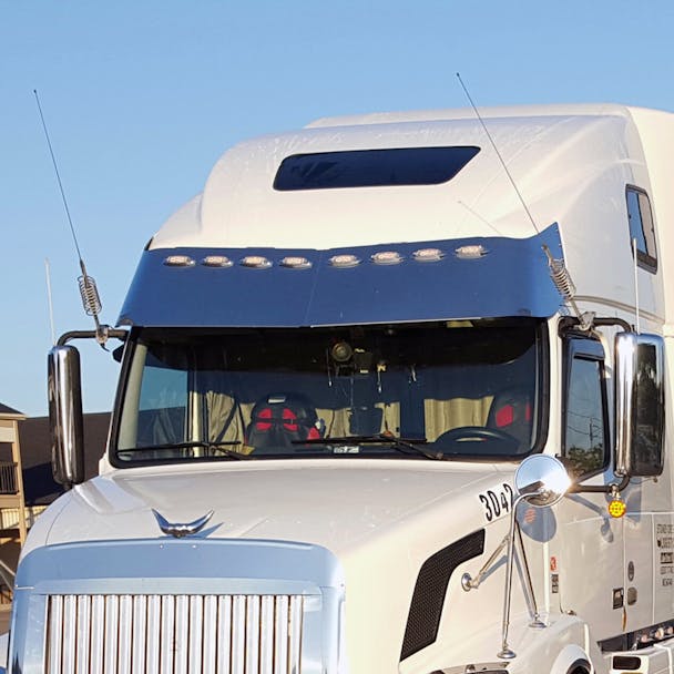 Volvo VNL 670 730 780 VT800 Raised Roof Visor 2003+ Close Up