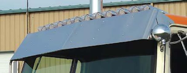 Western Star 4900 Series 1997+ Flat Top 13.5" Drop Visors By RoadWorks
