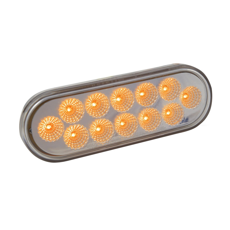 Dual Revolution Oval Clearance Marker Amber & Green LED Light