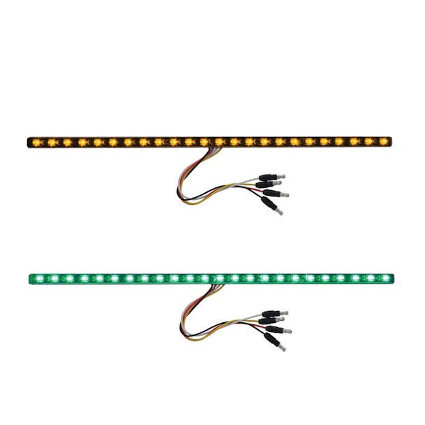17" Dual Revolution Light Strip Amber & Green LED Marker Light